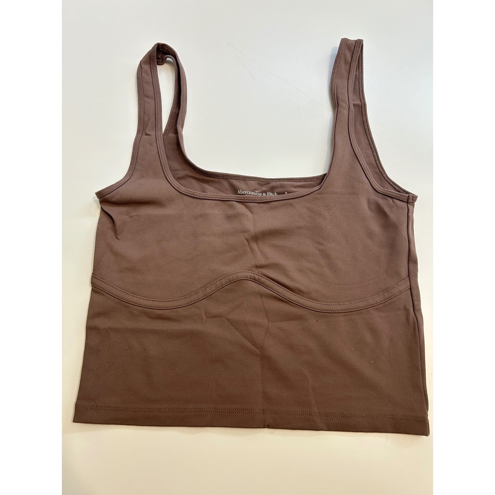 Abercrombie & Fitch Soft AF Collection Brown Underbust Seam Crop Tank Top S